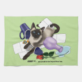 Siamese kat onheil grappig theedoek (Horizontaal)