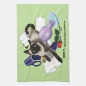 Siamese kat onheil grappig theedoek (Verticaal)