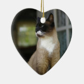 Siamese kat op de Porch Keramisch Ornament (Rechts)