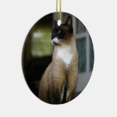Siamese kat op de Porch Keramisch Ornament (Rechts)