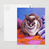 Siamese Kat op een Dekbed van het Lapwerk Briefkaart (Voorkant / Achterkant)