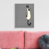 Siamese kat op | Funny Cat Canvas Afdruk (Insitu (Woonkamer))