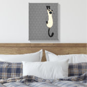 Siamese kat op | Funny Cat Canvas Afdruk (Insitu (Slaapkamer))