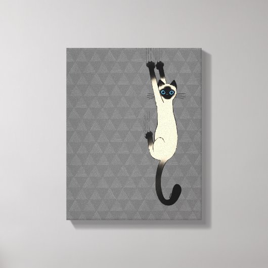 Siamese kat op | Funny Cat Canvas Afdruk (Voorkant)