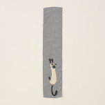 Siamese kat op | Funny Cat Sjaal<br><div class="desc">Maak uw kleding compleet met deze leuke feline mode accessoire. Crazy Siamese kat hangt aan deze coole sjaal. Maakt een origineel nieuwigheidscadeau voor kat liefhebbers! Bezoek Jenn's Doodle World voor meer producten met dit originele kattenontwerp. ©Jenn Kay</div>