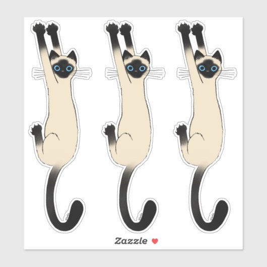 Siamese kat op | Funny Cat Stickers (Vel)