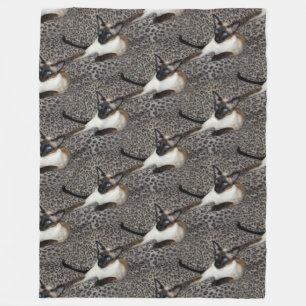 Siamese kat op luipaard zet Wilde Dierlijke Vlekke Fleece Deken