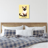 Siamese kat op oud papier canvas afdruk (Insitu (Slaapkamer))