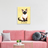 Siamese kat op oud papier canvas afdruk (Insitu (Woonkamer))