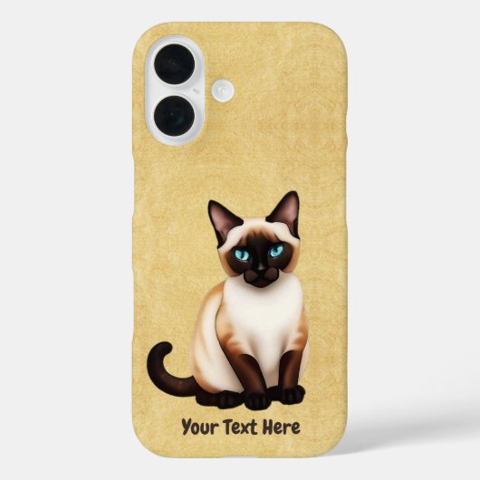 Siamese kat op oud papier Case-Mate iPhone case (Achterkant)