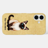 Siamese kat op oud papier Case-Mate iPhone case (Achterkant (horizontaal))