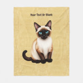 Siamese kat op oud papier fleece deken (Voorkant)