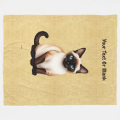 Siamese kat op oud papier fleece deken (Voorkant (Horizontaal))