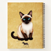 Siamese kat op oud papier notitieboek (Achterkant)