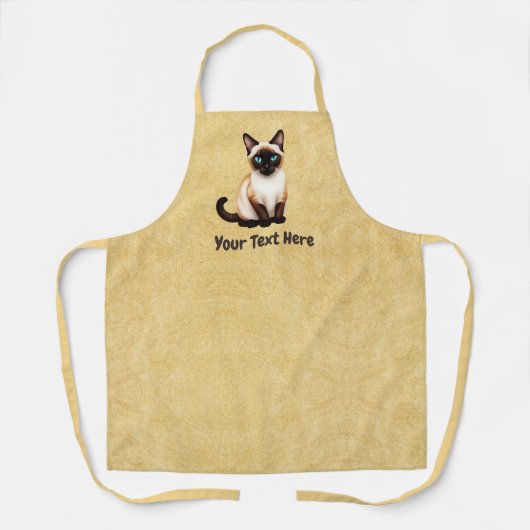 Siamese kat op oud papier schort (Voorkant)