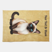 Siamese kat op oud papier theedoek (Horizontaal)