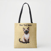 Siamese kat op oud papier tote bag (Voorkant)