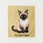 Siamese kat op oud papier wandkleed (Voorkant)