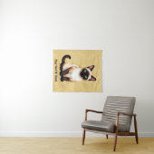 Siamese kat op oud papier wandkleed (In Situ (horizontaal))