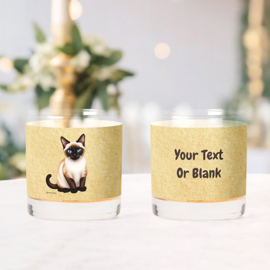 Siamese Kat Op Oud Papier Whisky Glas (Insitu (Huwelijk))