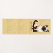 Siamese Kat Op Oud Papier Yogamat (Voorkant (horizontaal))