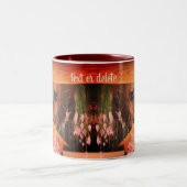 Siamese kat op schappen op maat tweekleurige koffiemok (Center)