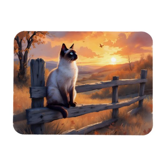 Siamese kat op split rail hek magneet (Horizontaal)