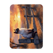 Siamese kat op split rail hek magneet (Verticaal)