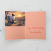 Siamese kat op split rail hek Verjaardag Kaart (Binnen)