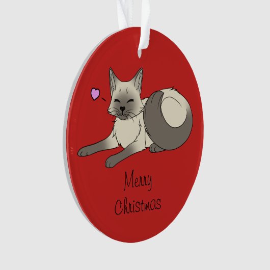 Siamese Kat Ornament (voorkant)