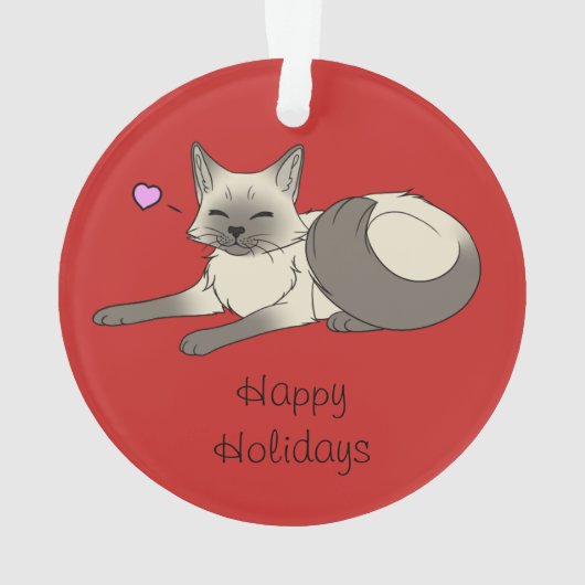 Siamese Kat Ornament (achterkant)