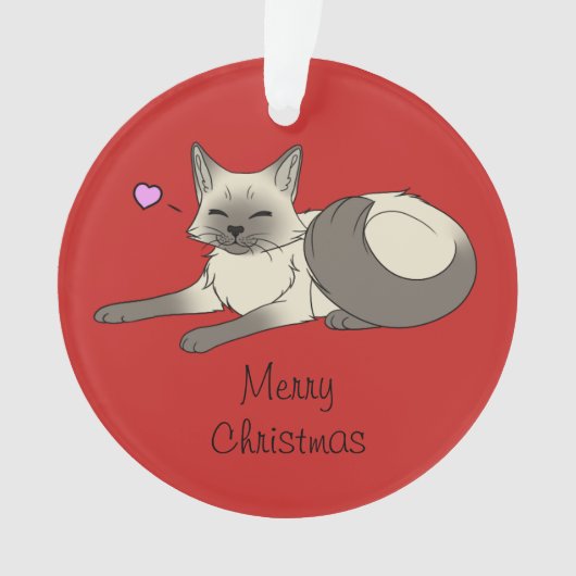 Siamese Kat Ornament (voorkant)