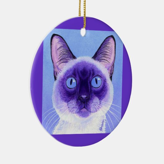 Siamese kat Ornament - "De ogen hebben het" (Rechts)