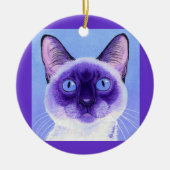 Siamese kat Ornament - "De ogen hebben het" (Voorkant)