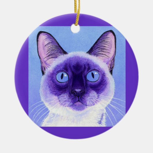 Siamese kat Ornament - "De ogen hebben het" (Voorkant)
