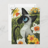 Siamese kat paaslente narcissen door BiHrLe Feestdagenkaart (Voorkant / Achterkant)