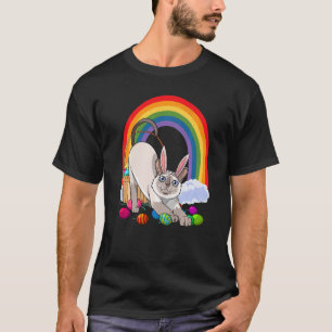 Siamese Kat Pasen Eieren Konijn Konijn T-shirt