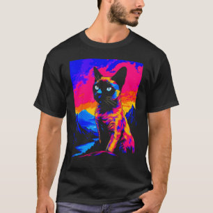 Siamese Kat Pop Kunst T-shirt