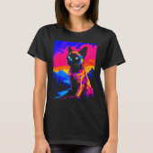 Siamese Kat Pop Kunst T-shirt (Voorkant)