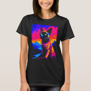 Siamese Kat Pop Kunst T-shirt