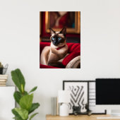 Siamese Kat Portret Fijnkunst Poster — Blauwe Ogen (Thuiskantoor)