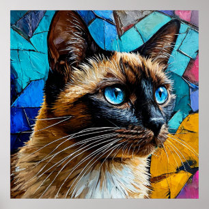 Siamese Kat Portret Poster