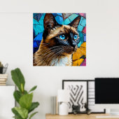 Siamese Kat Portret Poster (Thuiskantoor)