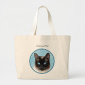 Siamese kat portret schilderen Schattigee originel Grote Tote Bag (Voorkant)
