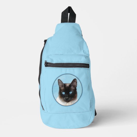 Siamese kat portret schilderen Schattigee originel Sling Bag (Voorkant)