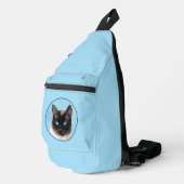 Siamese kat portret schilderen Schattigee originel Sling Bag (Rechterhoek)