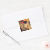 Siamese kat Posing 3 Dier Vierkante Sticker (Envelop)