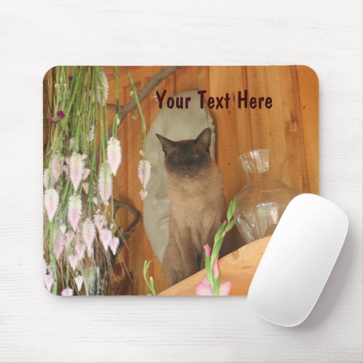 Siamese kat Posing Animal Fotografie Mousepad #1 Muismat (Met muis)