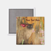 Siamese kat Posing Animal Photography Magnet #3 (Voorkant / Achterkant)