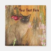 Siamese kat Posing Animal Photography Magnet #3 (Voorkant)